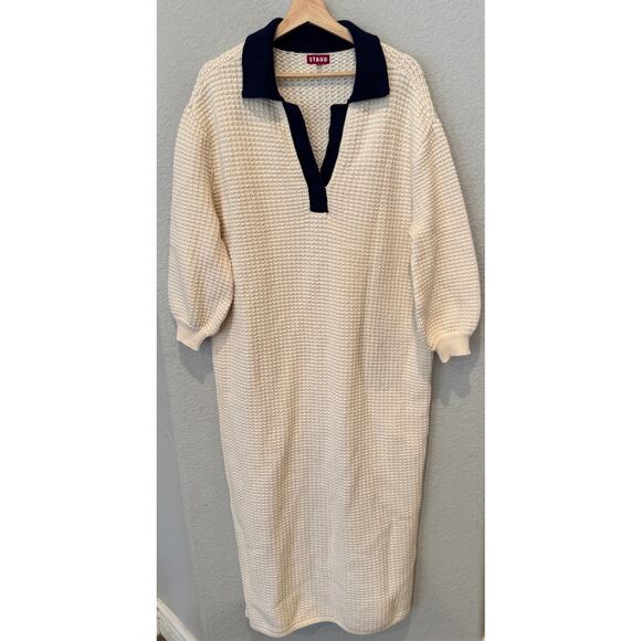 STAUD Altea Waffle-Knit Cotton-blend Maxi Dress Size Large - Picture 13 of 14